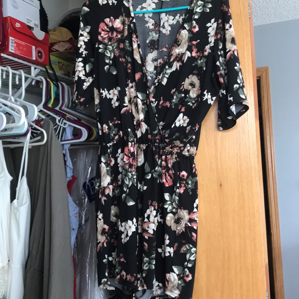 short flower romper
